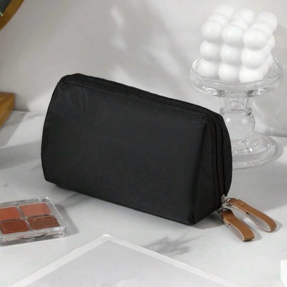 Black Cosmetic Bag with Red Interior - Stylish Travel Makeup Case - Picture 3 of 6